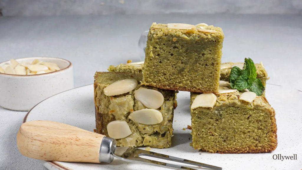 Brownie matcha z dodatkiem adaptogenów.